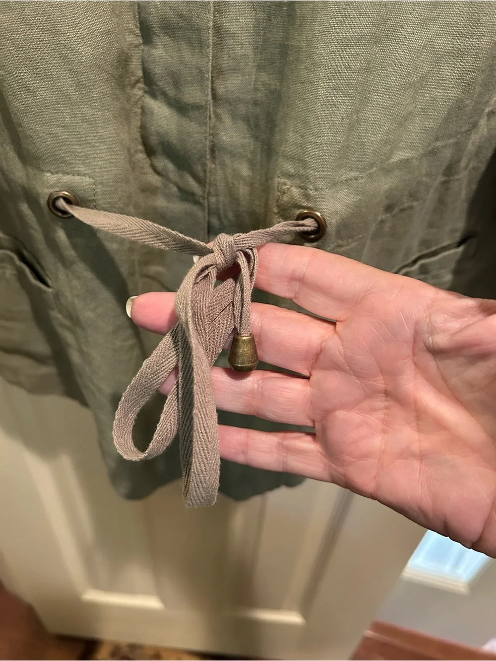 Cynthia Rowley Olive Utility Drawstring Waist Jacket Size M